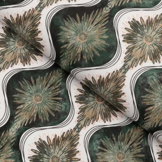 Bavlněná látka/plátno Sandra SA-542 Okrasné hvězdy na zeleném/bílém - šířka 160 cm - Biante.cz