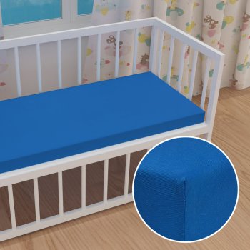 Detské jersey napínacie prestieradlo do postieľky JR-016 Modré - Biante.sk