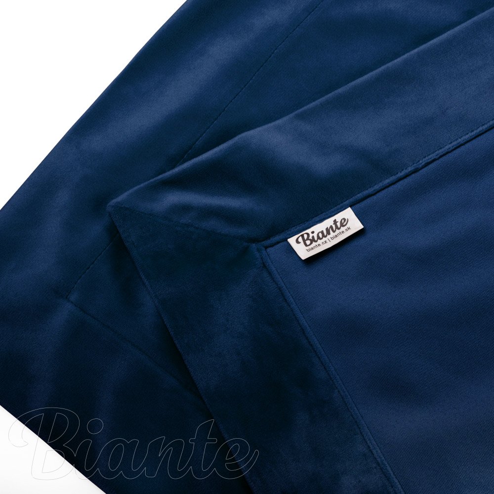 Sametový přehoz/běhoun na postel Velvet Premium SVP-036 Námořnická modrá - detail 1 - Biante.cz Sametový přehoz/běhoun na postel Velvet Premium SVP-036 Námořnická modrá - detail 1 - Biante.cz