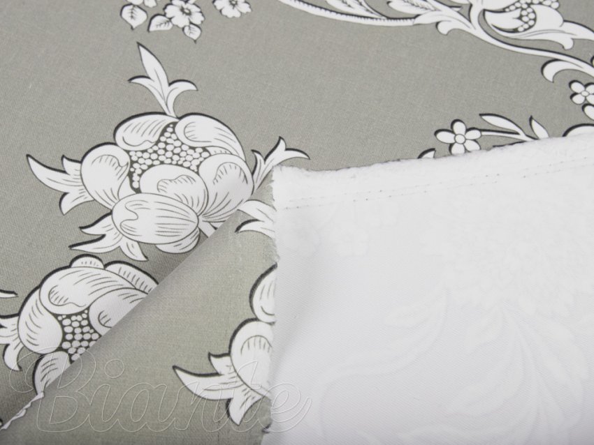 Dekorační látka PM-021 Zámecké květy na šedobéžovém - šířka 150 cm - detail 6 - Biante.cz