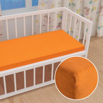 Detské froté napínacie prestieradlo do postieľky FR-006 Oranžové - Biante.sk