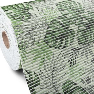 Kúpeľňová penová rohož / predložka PRO-046 Zelené tropické listy - metráž šírka 65 cm - Biante.sk