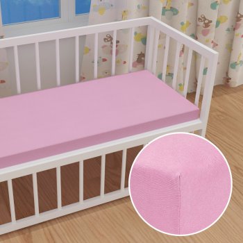 Detské jersey napínacie prestieradlo do postieľky JR-008 Ružová lila - Biante.sk
