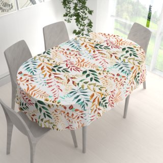 Bavlněný oválný ubrus Sandra SA-712 Podzimní větvičky s listy na bílém - detail 1 - Biante.cz Bavlněný oválný ubrus Sandra SA-712 Podzimní větvičky s listy na bílém - detail 1 - Biante.cz