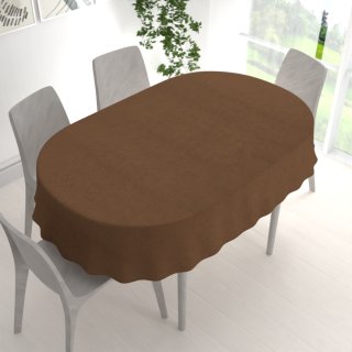Oválny obrus/imitácia brúsenej kože Alcantara ALC-022 Hnedý - detail 1 - Biante.sk