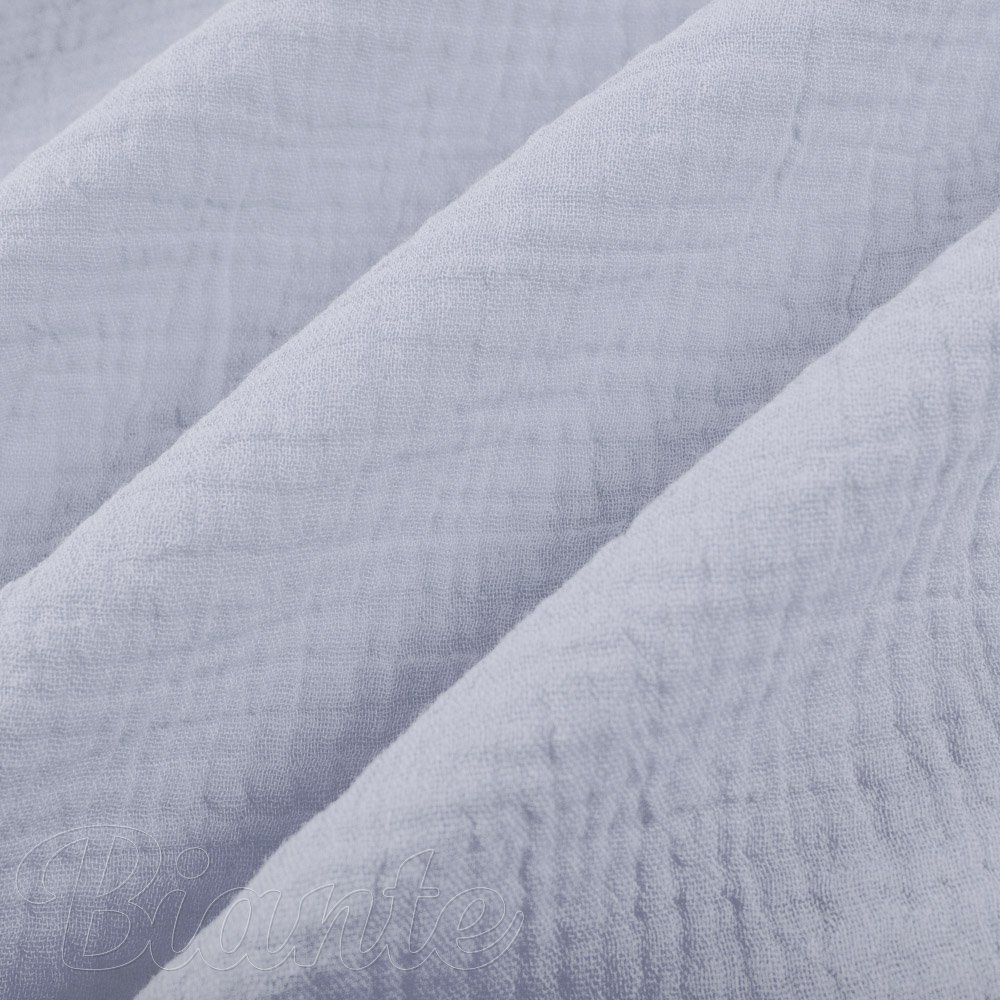 Mušelín dvojitá gázovina MSN-027 Světle modrošedá - metráž šířka 140 cm - detail 7 - Biante.cz