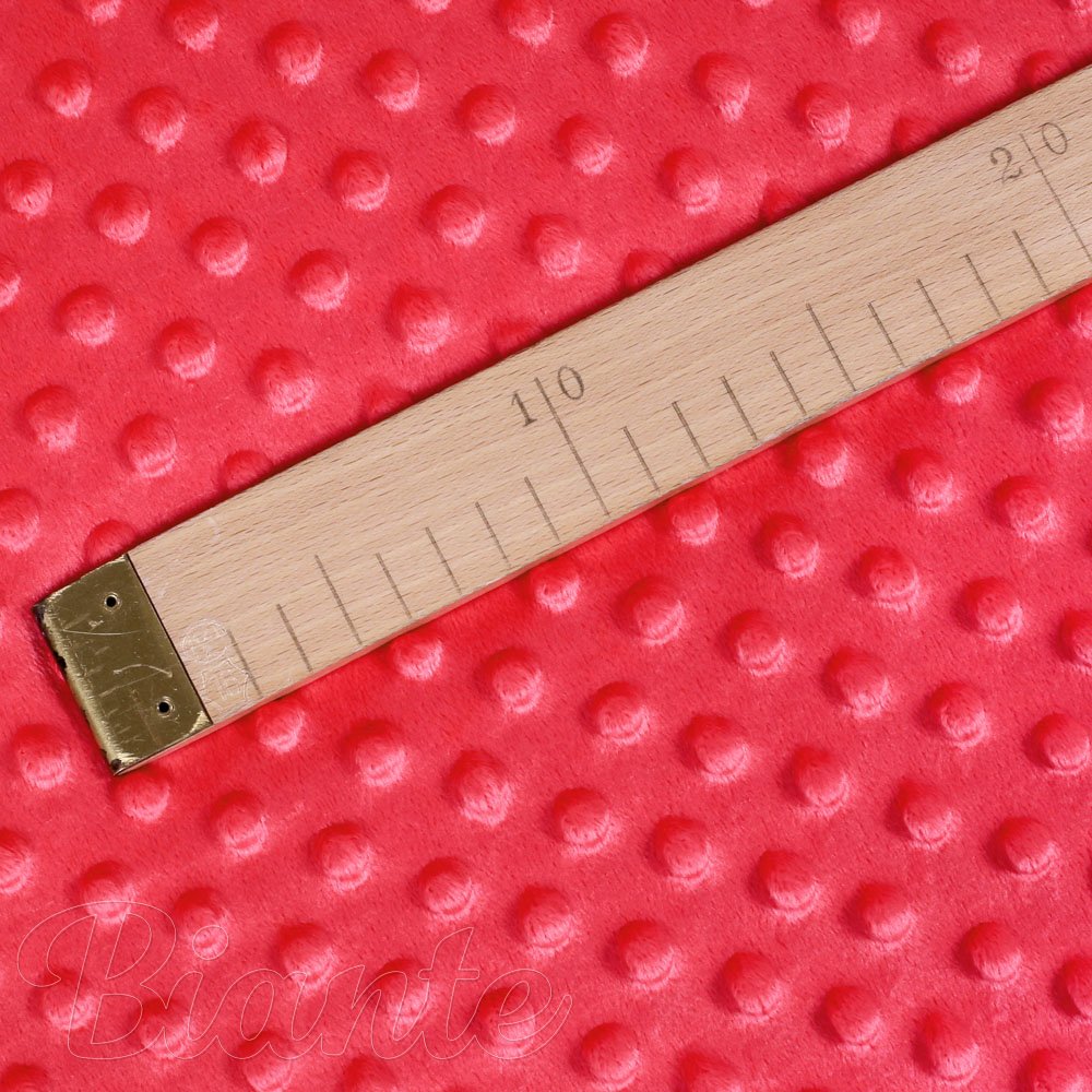 Dětská látka Minky 3D puntíky MKP-019 Jahodová červená - šířka 150 cm - detail 5 - Biante.cz