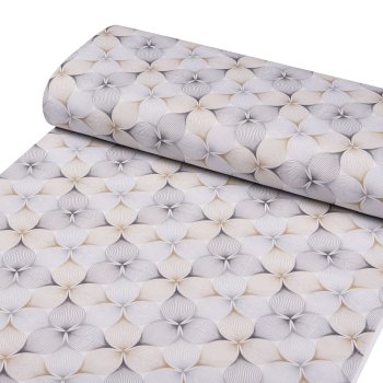 Dekorační látka PML-031 Designové geometrické obrazce na bílém - šířka 150 cm