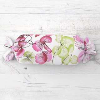 Polštář válec bonbon Sandra SA-366 Růžovo-zelené květy na bílém - Biante.cz Polštář válec bonbon Sandra SA-366 Růžovo-zelené květy na bílém - Biante.cz