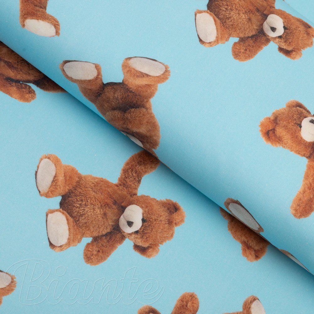 Dětská bavlněná látka/plátno Sandra SA-724 Plyšoví medvídci na modrém - šířka 150 cm - Biante.cz