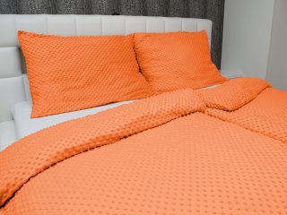 Hřejivé ložní povlečení Minky 3D puntíky MKP-022 Oranžové - detail 1 - Biante.cz Hřejivé ložní povlečení Minky 3D puntíky MKP-022 Oranžové - detail 1 - Biante.cz