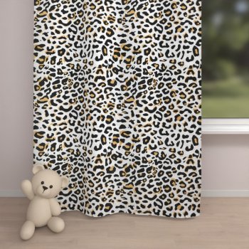 Dětský bavlněný závěs Sandra SA-409 Leopardí vzor na bílém - Biante.cz