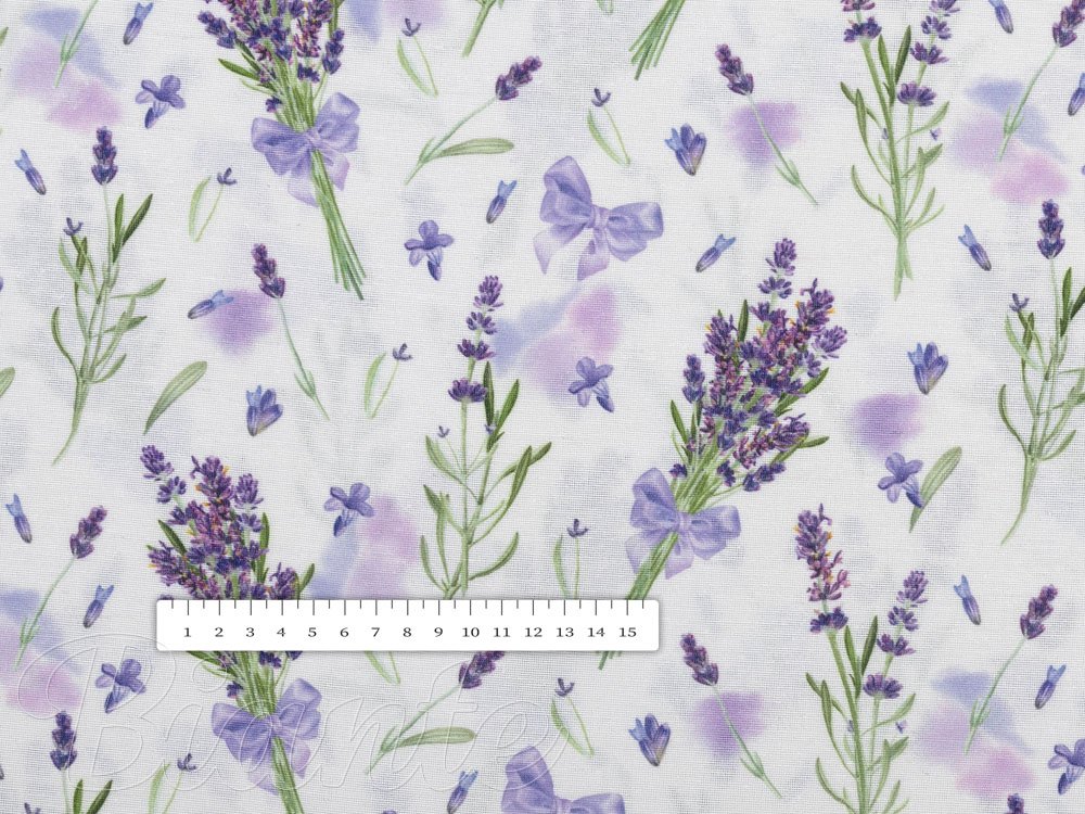 Dekorační látka PML-085 Snítky levandulí na bílém - šířka 150 cm - detail 4 - Biante.cz Dekorační látka PML-085 Snítky levandulí na bílém - šířka 150 cm - detail 4 - Biante.cz