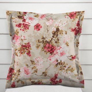 Dekorační povlak na polštář s lemem Leona LN-167 Plané růže na béžovém - Biante.cz Dekorační povlak na polštář s lemem Leona LN-167 Plané růže na béžovém - Biante.cz