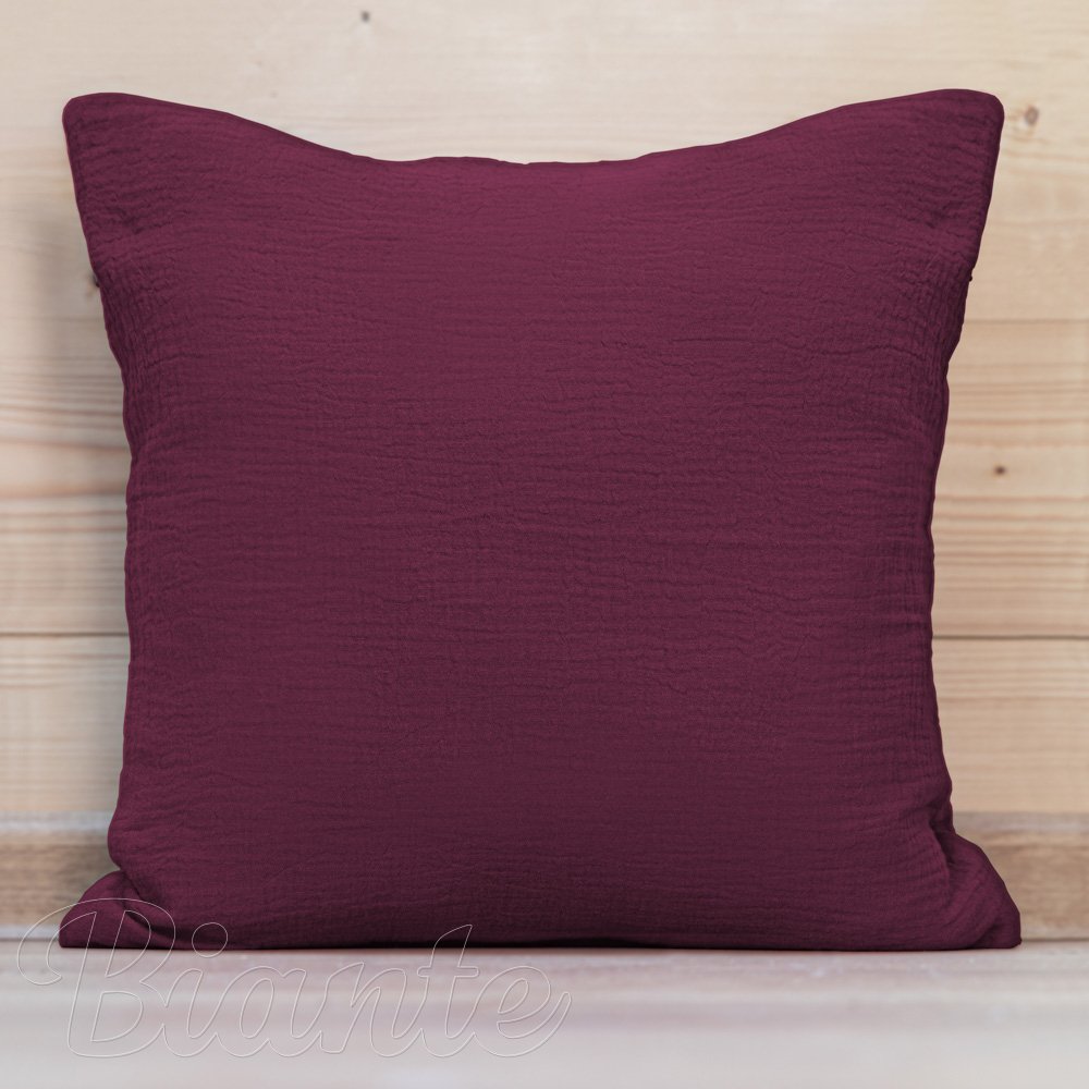 Mušelínový povlak na polštář MSN-044 Burgundská vínová - Biante.cz