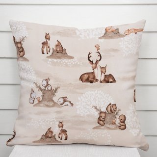Detská bavlnená obliečka na vankúš Sandra SA-698 Hnedé lesné zvieratká na béžovom - Biante.sk Detská bavlnená obliečka na vankúš Sandra SA-698 Hnedé lesné zvieratká na béžovom - Biante.sk