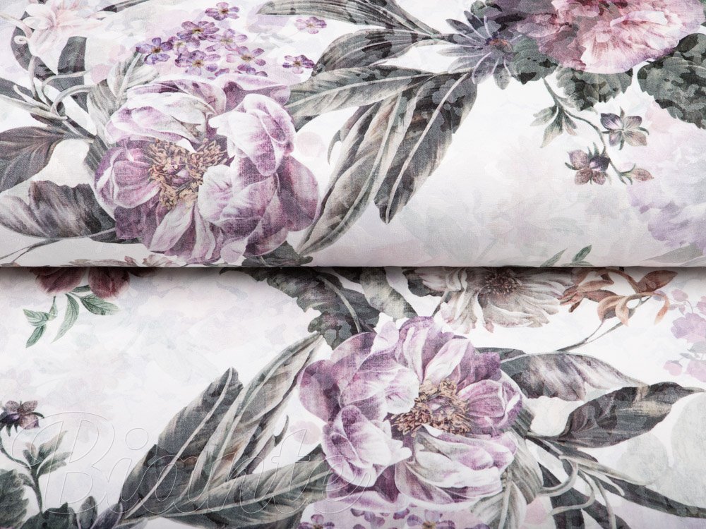Dekorační žakárová látka BM-009 Velké fialové květy - šířka 150 cm - detail 4 - Biante.cz Dekorační žakárová látka BM-009 Velké fialové květy - šířka 150 cm - detail 4 - Biante.cz
