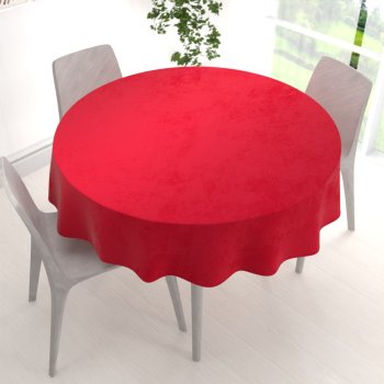 Sametový kulatý ubrus Velvet Premium SVP-051 Sytě červený - detail 1 - Biante.cz