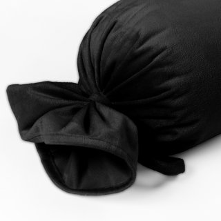 Sametový polštář válec bonbon Velvet Premium SVP-023 Černý - detail 1 - Biante.cz