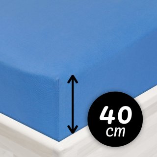 Jersey napínací prostěradlo na extra vysokou matraci JR-015 Světle modré - Biante.cz