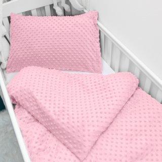 Dětské povlečení do postýlky Minky 3D puntíky MKP-035 Světle růžové - Biante.cz Dětské povlečení do postýlky Minky 3D puntíky MKP-035 Světle růžové - Biante.cz