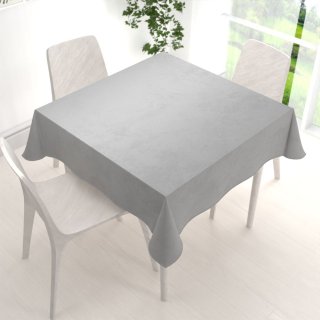 Sametový čtvercový ubrus Velvet Premium SVP-027 Světle šedý - detail 1 - Biante.cz Sametový čtvercový ubrus Velvet Premium SVP-027 Světle šedý - detail 1 - Biante.cz