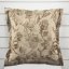 Sametový povlak na polštář s lemem Tamara TMR-056 Hnědé zámecké květy na světle hnědém - Biante.cz