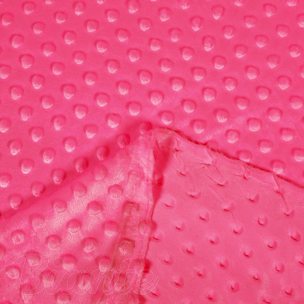 Dětská látka Minky 3D puntíky MKP-009 Fuchsiová - šířka 150 cm - detail 3 - Biante.cz