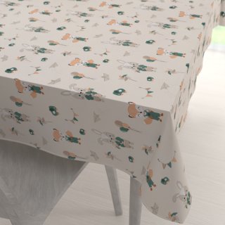 Detský bavlnený obdĺžnikový obrus Sandra SA-701 Zajačiky a líšky s balónikmi - zelené na svetlo béžovom - Biante.sk Detský bavlnený obdĺžnikový obrus Sandra SA-701 Zajačiky a líšky s balónikmi - zelené na svetlo béžovom - Biante.sk