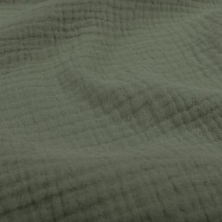 Mušelín dvojitá gázovina MSN-076 Zelená khaki - metráž šírka 140 cm - detail 1 - Biante.sk