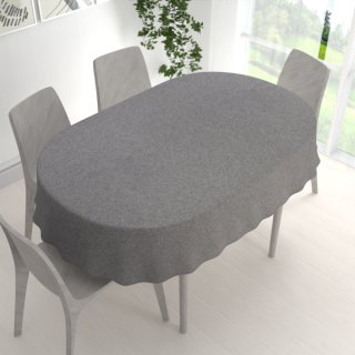 Velký dekorační oválný ubrus BKT-551 Šedý režný - detail 1 - Biante.cz Velký dekorační oválný ubrus BKT-551 Šedý režný - detail 1 - Biante.cz