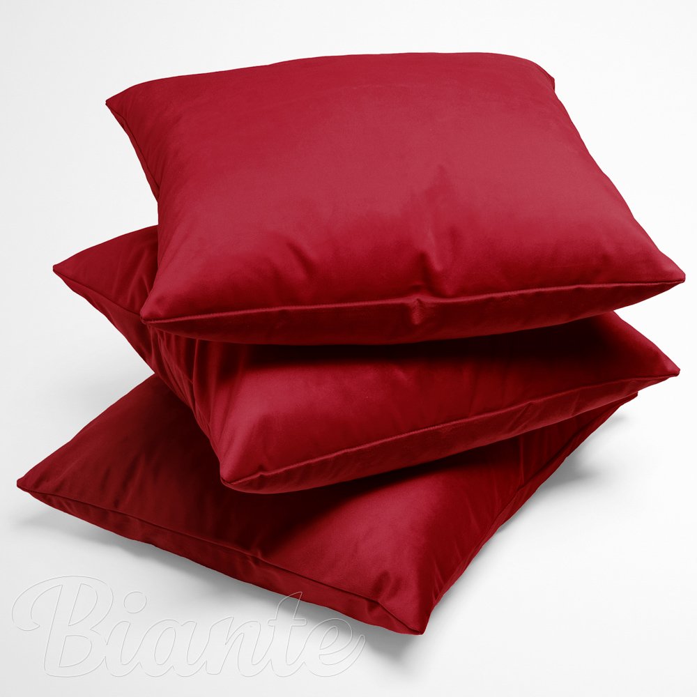 Sametový povlak na polštář Velvet Premium SVP-038 Sytě červený - detail 1 - Biante.cz