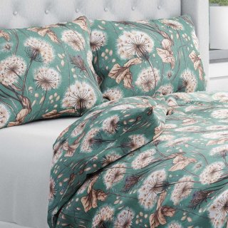 Bavlněné ložní povlečení Sandra SA-716 Podzimní pampelišky na zeleném - Biante.cz Bavlněné ložní povlečení Sandra SA-716 Podzimní pampelišky na zeleném - Biante.cz
