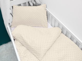 Dětské povlečení do postýlky Minky 3D puntíky MKP-014 Krémové - Biante.cz Dětské povlečení do postýlky Minky 3D puntíky MKP-014 Krémové - Biante.cz