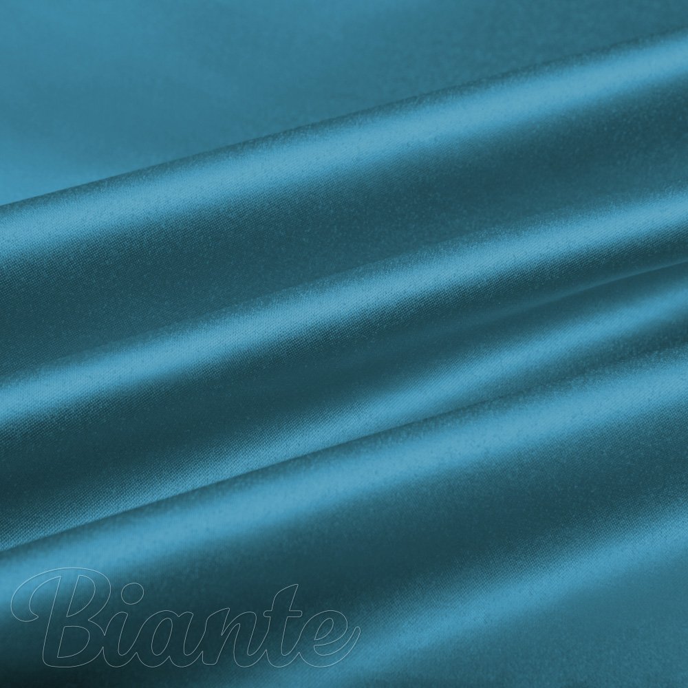 Látka polyesterový satén LUX-033 Petrolejově modrá - šířka 150 cm - Biante.cz