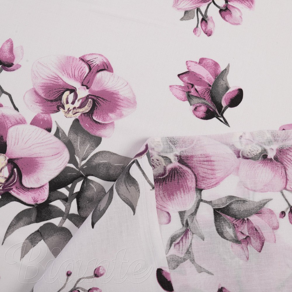 Bavlněná látka/plátno Sandra SA-623 Lila orchideje na bílém - šířka 160 cm - detail 4 - Biante.cz Bavlněná látka/plátno Sandra SA-623 Lila orchideje na bílém - šířka 160 cm - detail 4 - Biante.cz