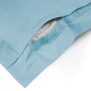 Bavlněný povlak na polštář s lemem Moni MO-078 Nebeská modrá - detail 1 - Biante.cz