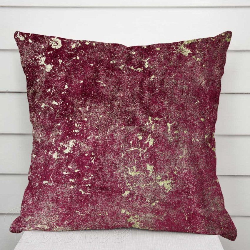 Sametový povlak na polštář Isabela IBL-006 Gold Design vínový 40x40 cm - SKLADEM - Biante.cz