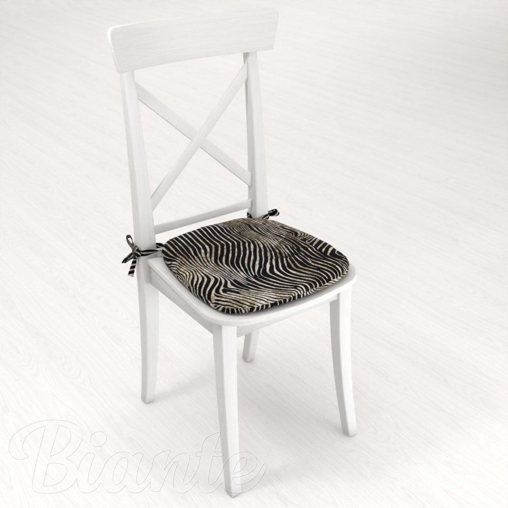 Sametový oblý podsedák Tamara TMR-052 Zebrovaný vzor - 39x37x3 cm - detail 2 - Biante.cz