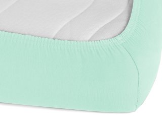 Jersey napínacie prestieradlo na vysoký matrac JR-034 Mintové - detail 1 - Biante.cz Jersey napínacie prestieradlo na vysoký matrac JR-034 Mintové - detail 1 - Biante.cz