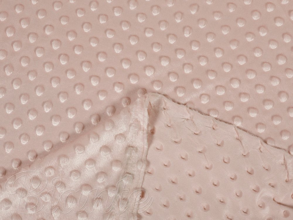 Dětská látka Minky 3D puntíky MKP-024 Tmavě béžová - šířka 150 cm - detail 3 - Biante.cz