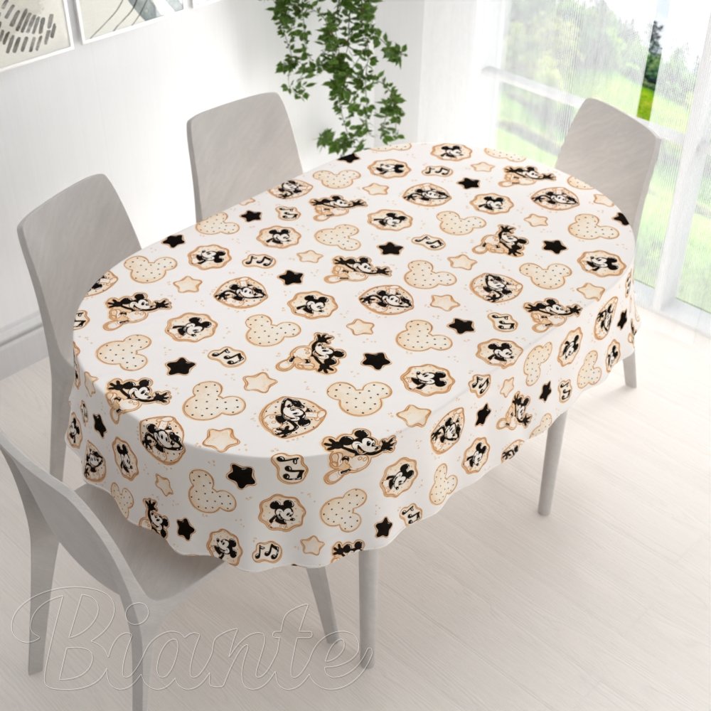 Dětský bavlněný oválný ubrus Sandra SA-642 Veselý myšák Miky - detail 1 - Biante.cz