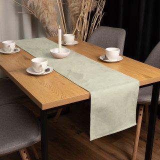 Běhoun na stůl/imitace broušené kůže Alcantara ALC-021 Krémový - detail 1 - Biante.cz