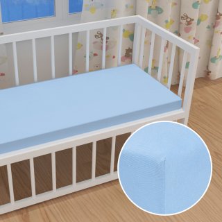 Detské jersey napínacie prestieradlo do postieľky JR-014 Nebesky modré - Biante.sk