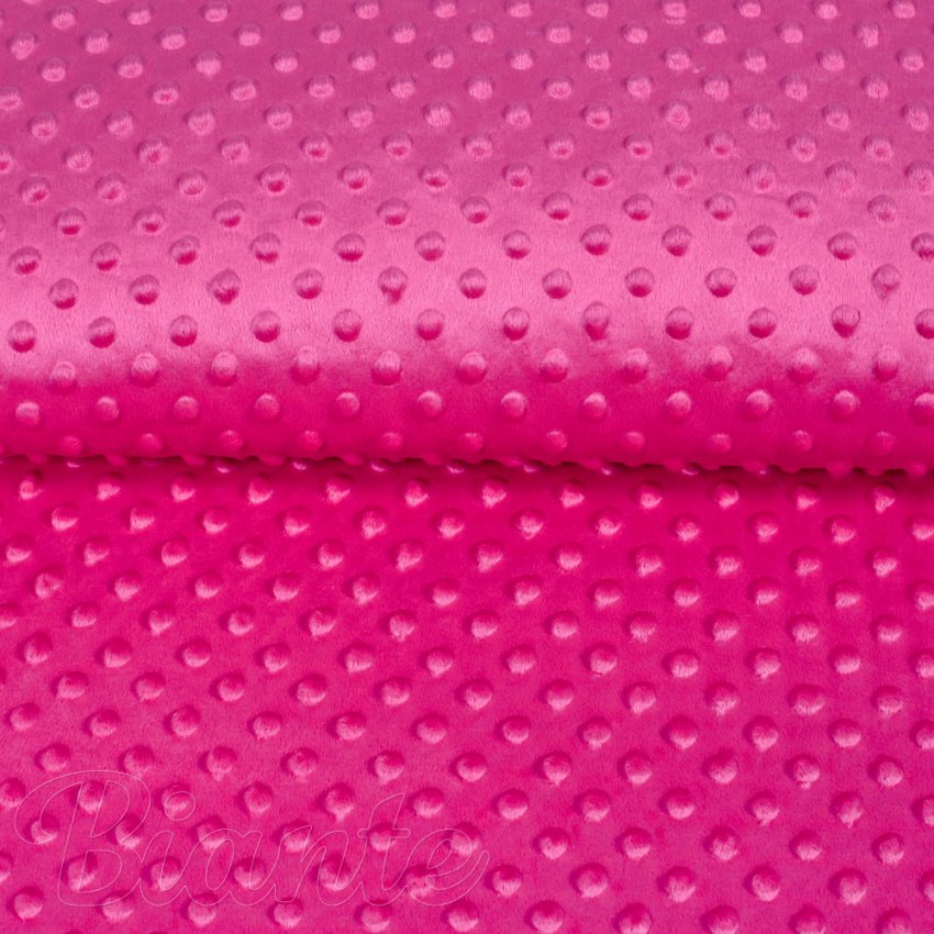 Dětská látka Minky 3D puntíky MKP-018 Purpurová - šířka 150 cm - detail 4 - Biante.cz