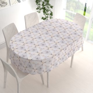 Dekorační oválný ubrus PML-031 Designové geometrické obrazce na bílém - detail 1 - Biante.cz Dekorační oválný ubrus PML-031 Designové geometrické obrazce na bílém - detail 1 - Biante.cz