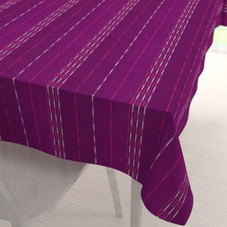 Bavlněný obdélníkový ubrus Olivia OL-002 Proužky na fialovém - Biante.cz