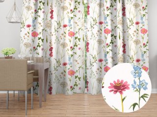 Bavlněný závěs na míru Sandra SA-667 Velké luční kvítí na bílém - Biante.cz Bavlněný závěs na míru Sandra SA-667 Velké luční kvítí na bílém - Biante.cz