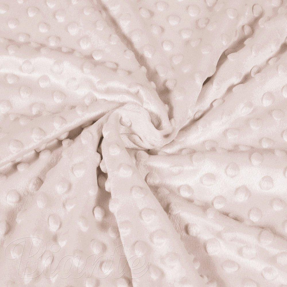 Dětská látka Minky 3D puntíky MKP-010 Pudrově béžová - šířka 150 cm - detail 1 - Biante.cz