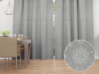 Vánoční dekorační závěs PML-079 Bílé vločky na šedém - Biante.cz Vánoční dekorační závěs PML-079 Bílé vločky na šedém - Biante.cz